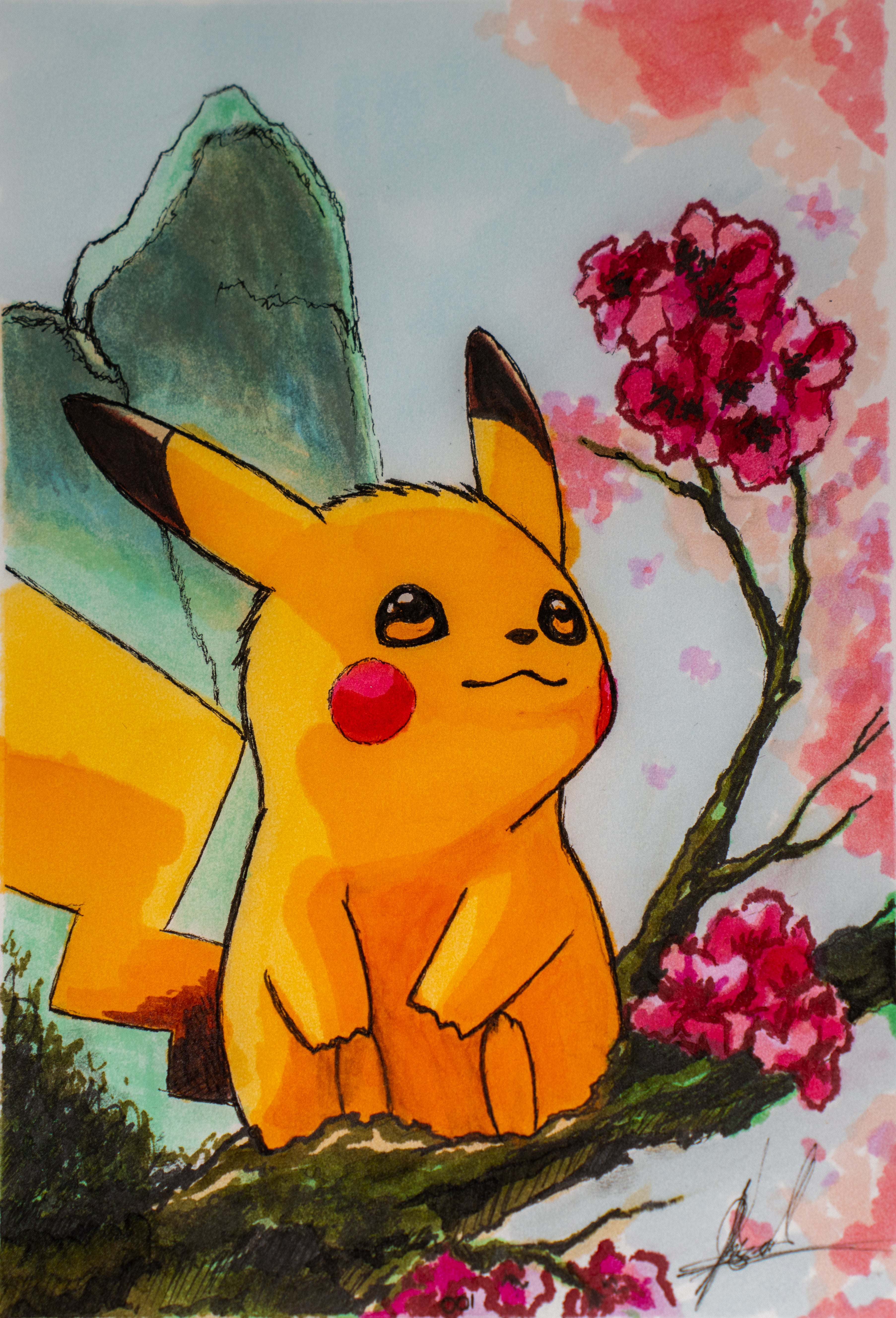 PIKACHU #25 by KAMUY ART Limited Signed 12 x 17 Art Print